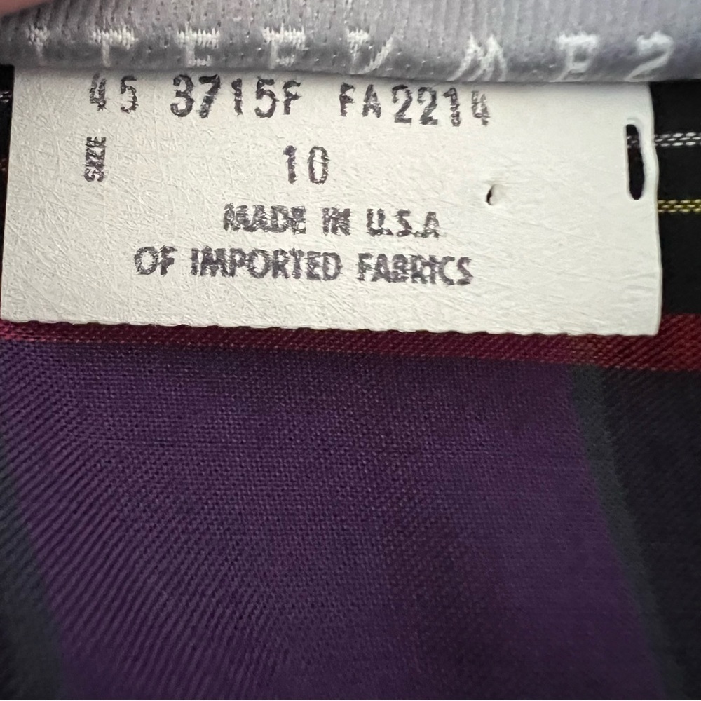 Vintage 80s Eileen West Purple Tartan Plaid Pleated Maxi Dress NWOT Small - Picture 14 of 16